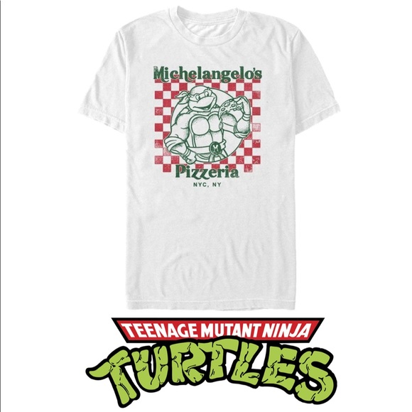 Michelangelo's Pizzeria NYC Teenage Mutant Ninja Turtles Shirt TMNT - NWOT - Picture 1 of 4